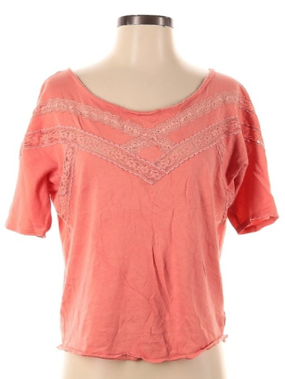 FREE PEOPLE Lace Accent Top Shirt Women's Size XS